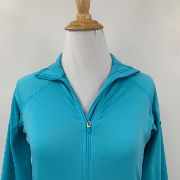Nike Pro Shirt Womens S Small Blue Hyperwarm Thermal Thumbholes Sweatshirt - Picture 3 of 13